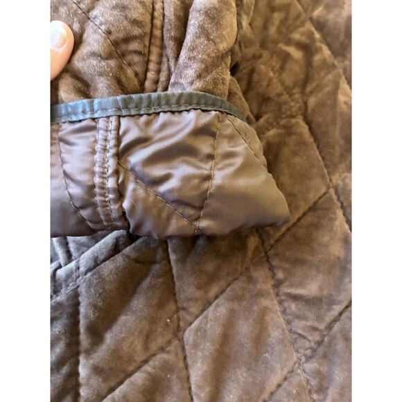 VTG 90s Quilted Brown Leather Wool Jacket Italian Designer Gimo’s Chore Coat L - Picture 16 of 16